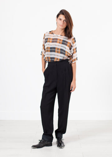 Contrast Cuff Pant in Black - lastgrey