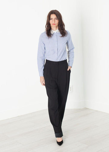 Contrast Cuff Pant in Black - lastgrey