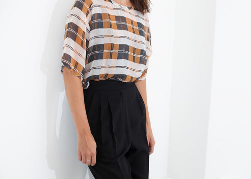 Contrast Cuff Pant in Black - lastgrey