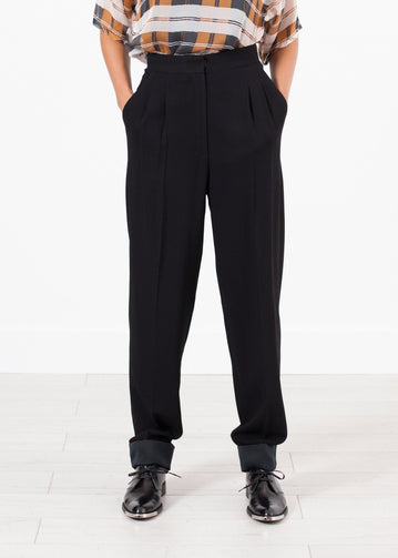 Contrast Cuff Pant in Black - lastgrey