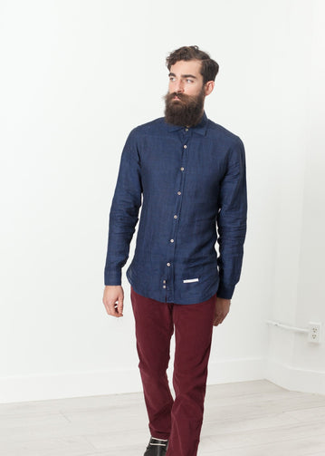 Button Up Shirt in Navy - lastgrey