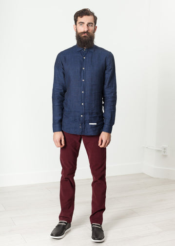 Button Up Shirt in Navy - lastgrey