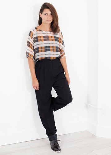 Contrast Cuff Pant in Black - lastgrey
